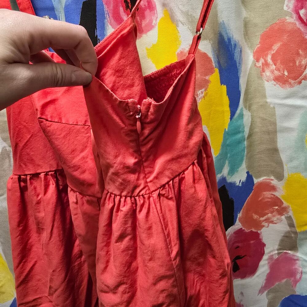 Maeve Anthropologie red sleeveless eyelet embroidered wide leg romper large - Picture 6 of 13